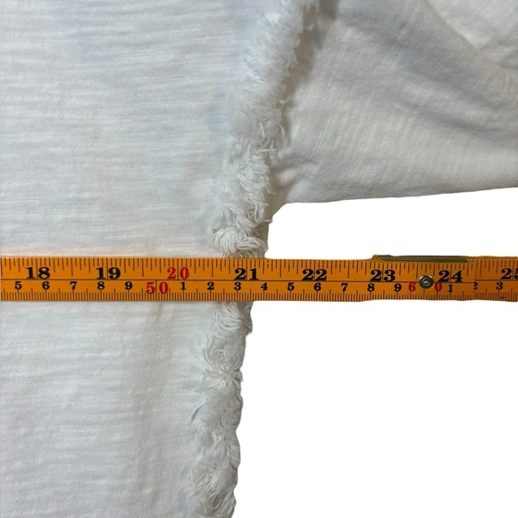 Umgee Cotton White Fringe Short Sleeve Tunic Top Size M - Picture 8 of 9